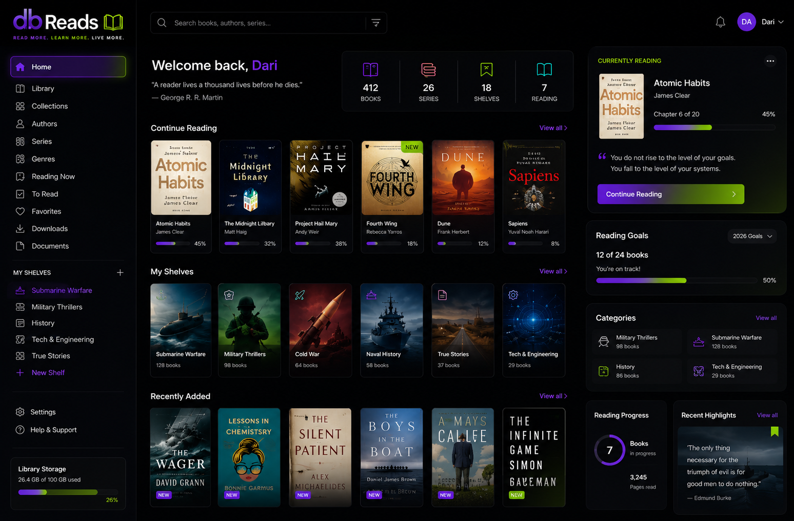 db Reads Screen